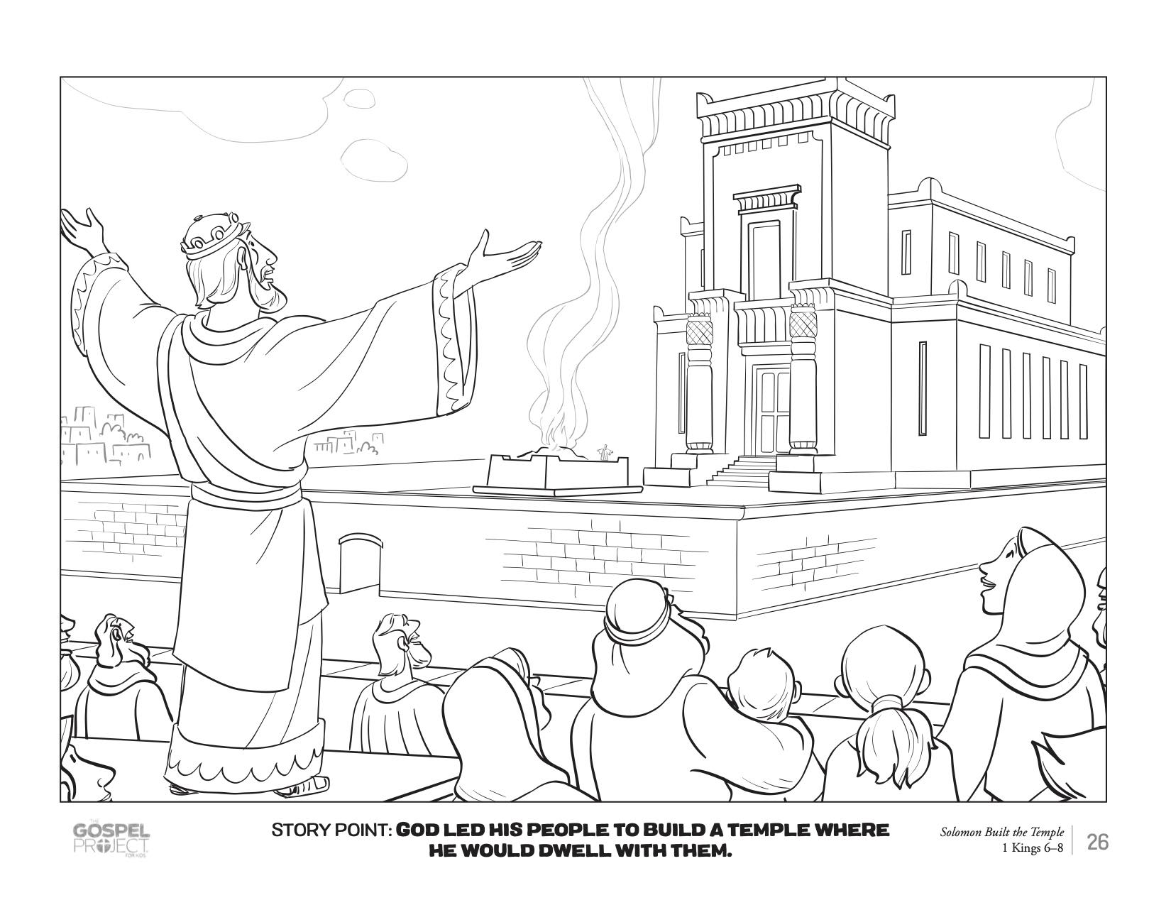 King Solomon Temple Coloring Page