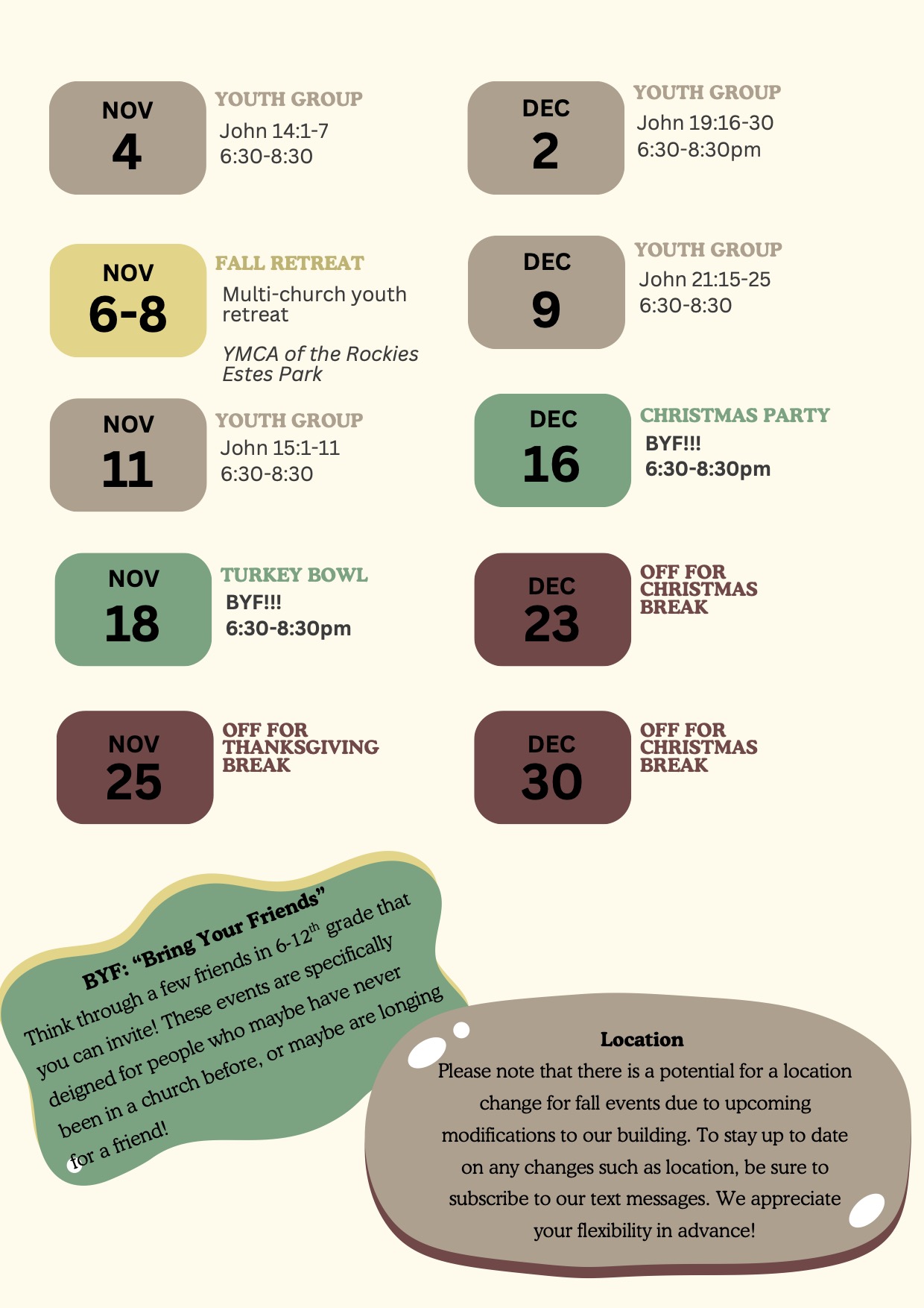 Park Students Schedule
